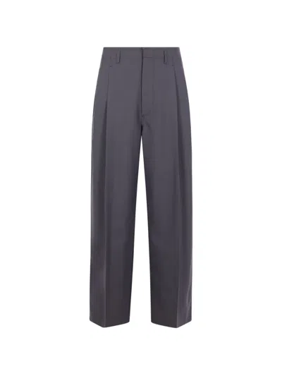 Lemaire Pleated Tailored Trousers In Gray