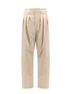 Lemaire Pleated Tailored Wool Blend Trouser In Brown