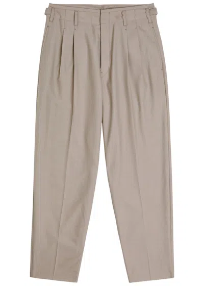 Lemaire Pleated Tapered-leg Trousers In Neutral