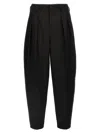 Lemaire Front Pleated Tapered Trousers In Black