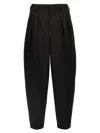 Lemaire Front Pleated Tapered Trousers In Black