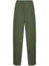 Lemaire Pleated Tapered Trousers In Green