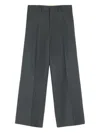 Lemaire Pleated Twill Trousers In Gray