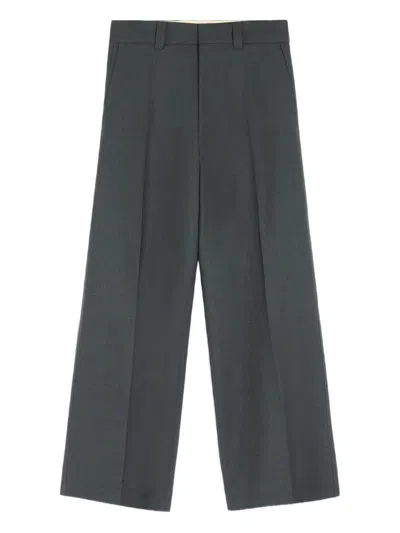 Lemaire Pleated Twill Trousers In Gray