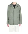Lemaire Cotton Blend Multipocket Overshirt In Gray