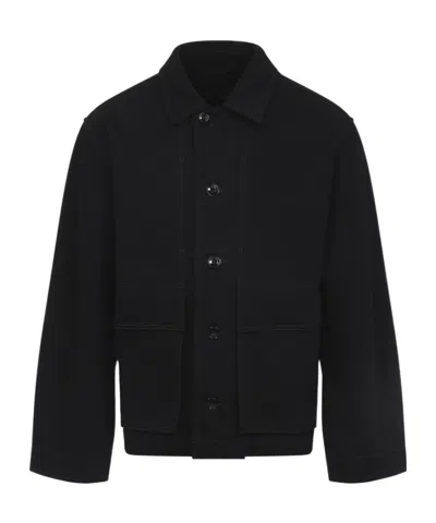 Lemaire Pocket Button Overshirt In Black