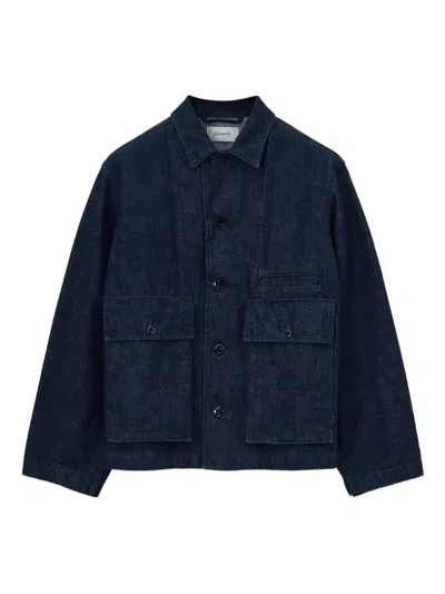 Lemaire Pocket-embellished Denim Jacket In Blue