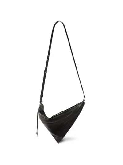 Lemaire Pocket Scarf Bag In Shiny Nappa Lambskin In Black