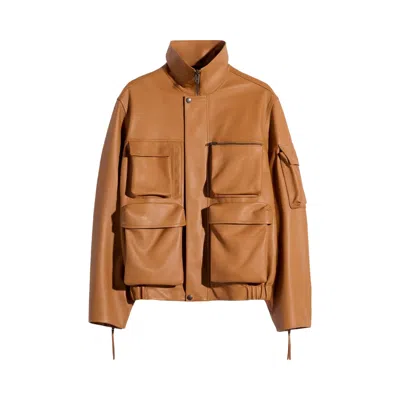 Pre-owned Lemaire Pockets Leather Blouson 'toffee' | Brown | Women's Size M