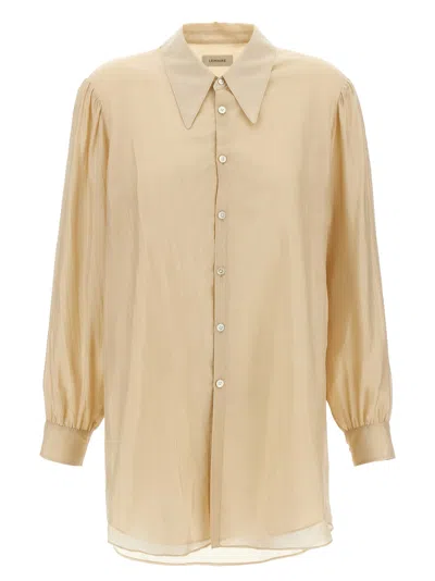 Lemaire Pointed Collar Shirt Shirt In Neutral