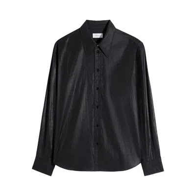 Pre-owned Lemaire Pointed Collar Surrealist Shirt 'caviar' | Black | Women's Size 38