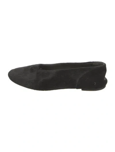 Pre-owned Lemaire Ponyhair Slingback Flats In Black