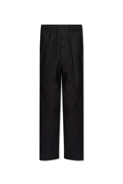 Lemaire Poplin Cropped Trousers In Black