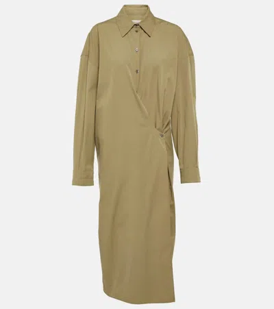 Lemaire Poplin Shirt Dress In Green