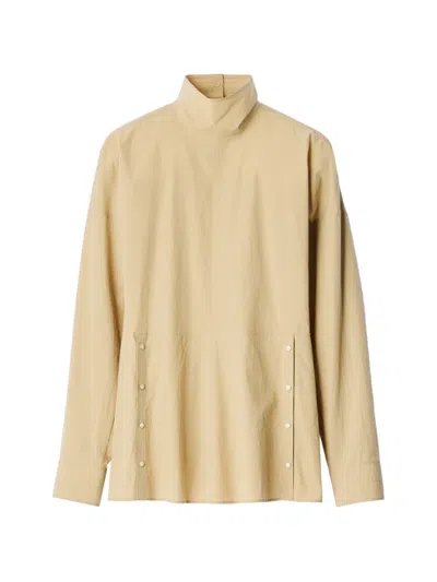 Lemaire Press-stud Bib Top In Cotton Crepe In Neutral
