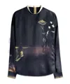 Lemaire Printed Blouse In Blue