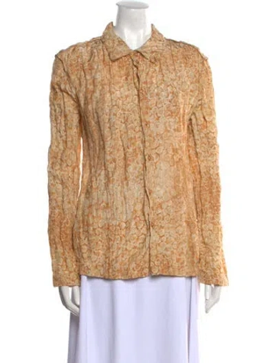 Pre-owned Lemaire Printed Long Sleeve Button-up Top W/ Tags In Neutral