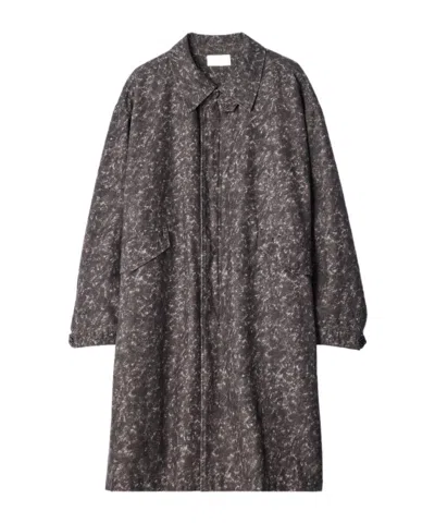 Lemaire Printed Military Parka In Storm Printed Cotton In Gray
