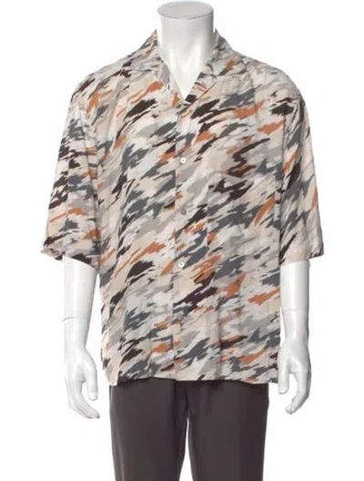 Pre-owned Lemaire Printed Short Sleeve Shirt In Neutral