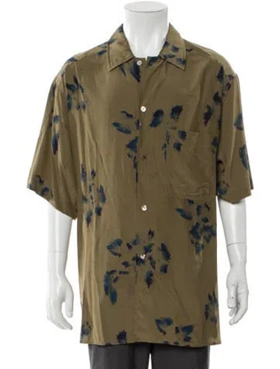 Pre-owned Lemaire Printed Three-quarter Sleeve Shirt W/ Tags In Green