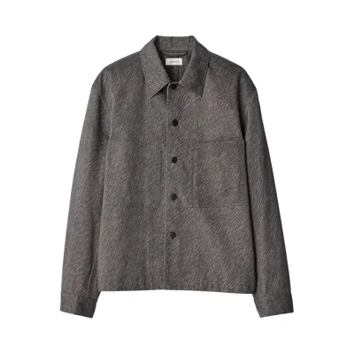 Pre-owned Lemaire Printed Workwear Overshirt 'carbon Chalk' | Tan | Men's Size 50