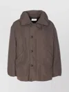 Lemaire Puffer Blouson With High Collar And Pockets In Brown