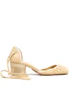 Lemaire Micro Ballerina Leather Pumps In Nude