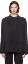Lemaire Purple Soft Tailored Blazer In Pu890 Midnight