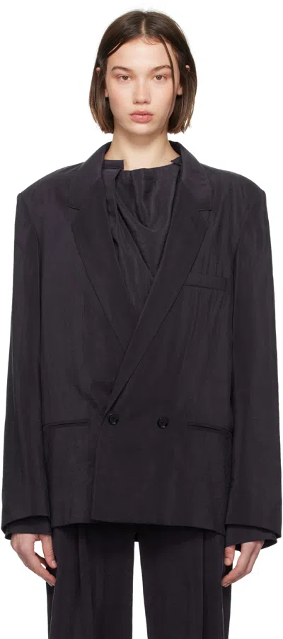 Lemaire Purple Soft Tailored Blazer In Pu890 Midnight