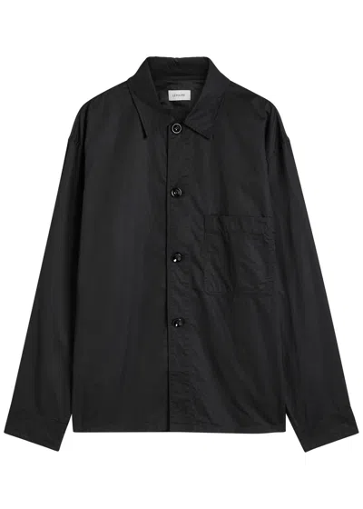 Lemaire Pyjama Cotton-poplin Shirt In Black