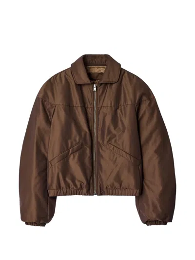 Lemaire Quilted Blouson In Water-repellent Canvas In Brown