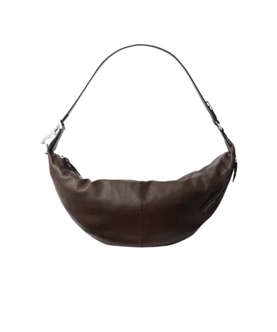 Lemaire Quiver Clip Bag In Leather In Cherry Wood