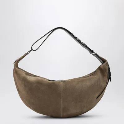 Lemaire Quiver Pick Bag In Light Brown Suede In Green