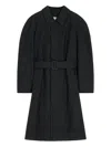 Lemaire Raglan-sleeve Belted Coat In Black