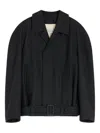 Lemaire Raglan-sleeve Belted Jacket In Black