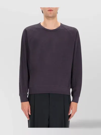 Lemaire Raglan Sleeve Knit Sweater With Ribbed Hem In Multi