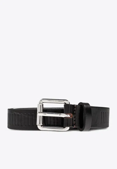 Lemaire Rail Leather Belt In Brown