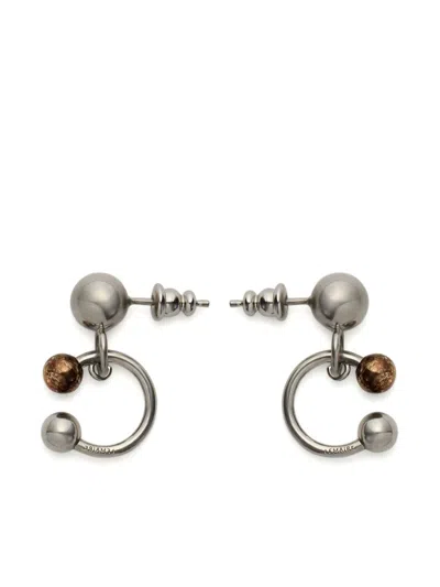 Lemaire Rattle Brass Earrings In Silver