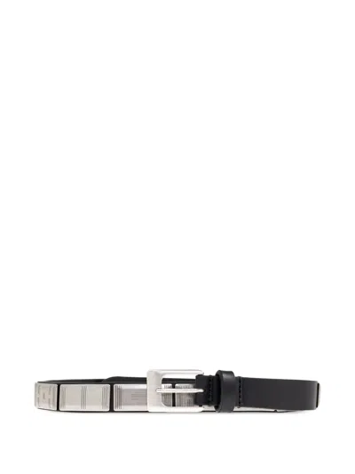 Lemaire Rectangle-buckle Leather Belt In Black