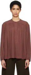 Lemaire Red Gathered Blouse In Re320 Blush