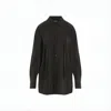 Lemaire Relaxed Fit Black Shirt With Classic Collar In Black