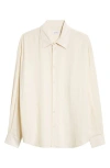 Lemaire Logo Embroidered Buttoned Shirt In Cream Ye507