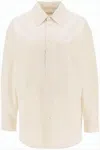 Lemaire Relaxed Fit Cotton Shirt With Classic Collar In Neutral