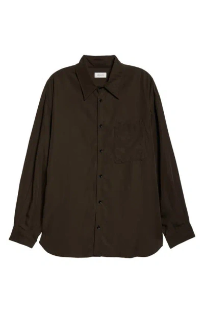 Lemaire Relaxed Fit Double Pocket Button-up Shirt In Dark Espresso Br507