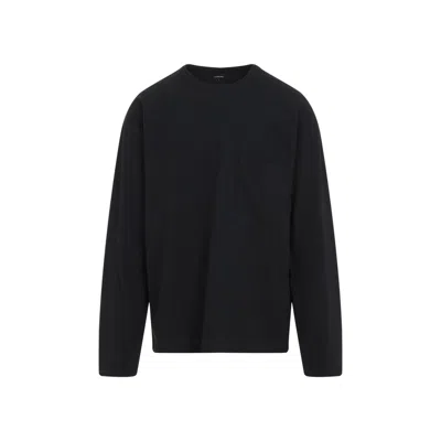 Lemaire Relaxed Fit Long-sleeved Top With Crew Neckline In Black