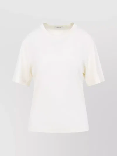Lemaire Relaxed Fit Ribbed Cotton T-shirt In Neutral