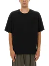 Lemaire Round Neck T-shirt With Short Sleeves And Chest Pocket In Black