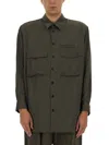 Lemaire Relaxed Fit Utility Overshirt In Gray