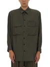 Lemaire Relaxed Fit Utility Overshirt In Gray