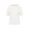Lemaire Relaxed-fit White Cotton T-shirt With Classic Neckline In White